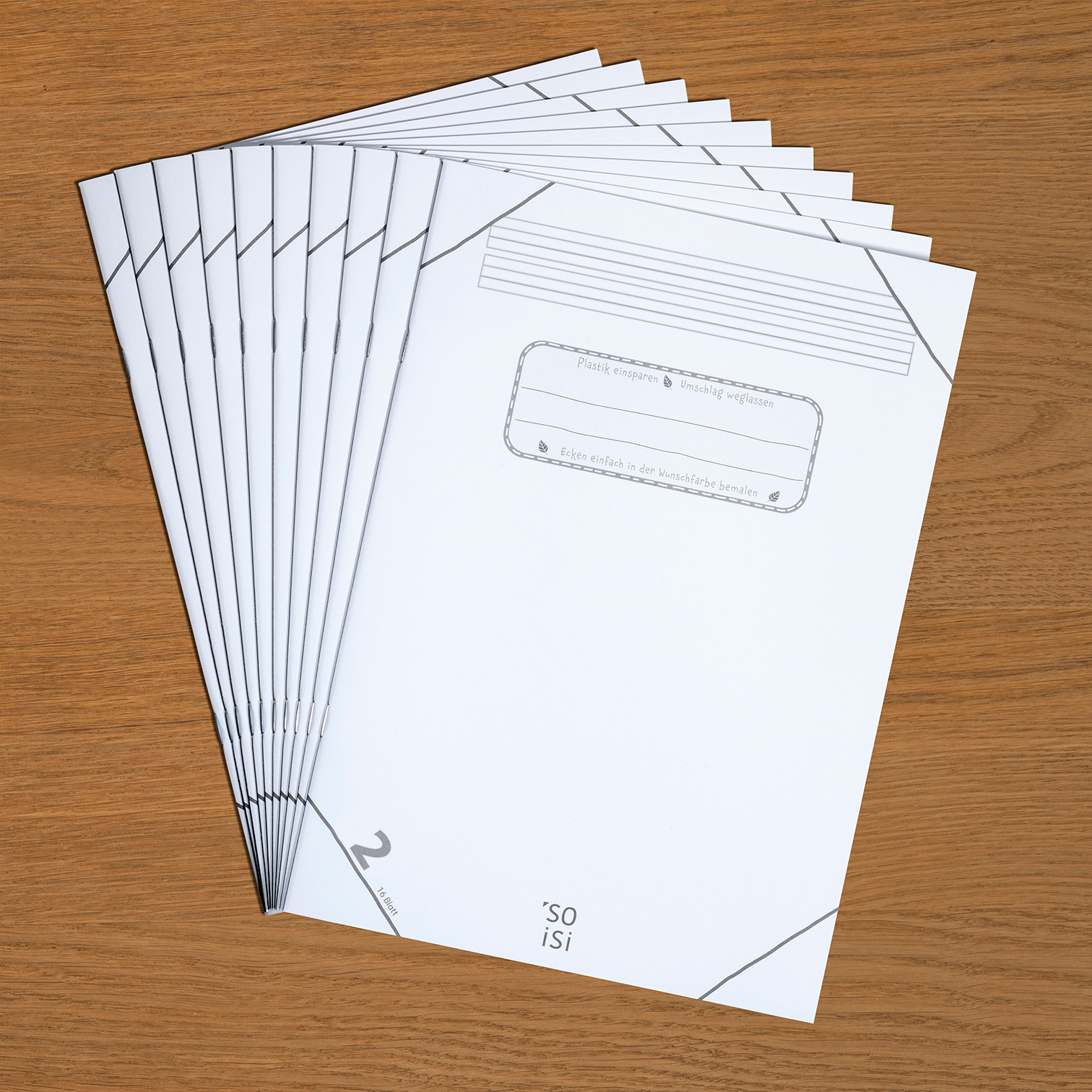Lineatur 2 (Schreibheft für Klasse 2) A4, im Bündel